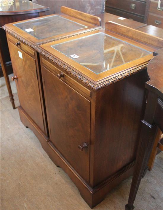 Pair mahogany bedside cupboards